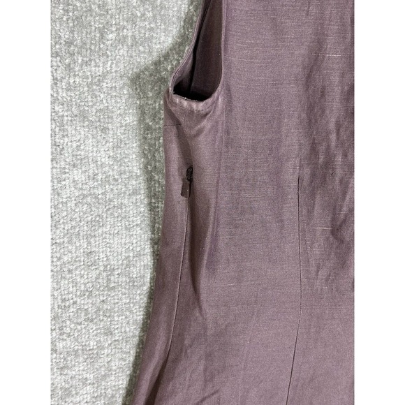 AKA Eddie Bauer Silk Linen Sleeveless‎ Maxi Dress Womens Size 8 Purple Collared - Picture 9 of 11